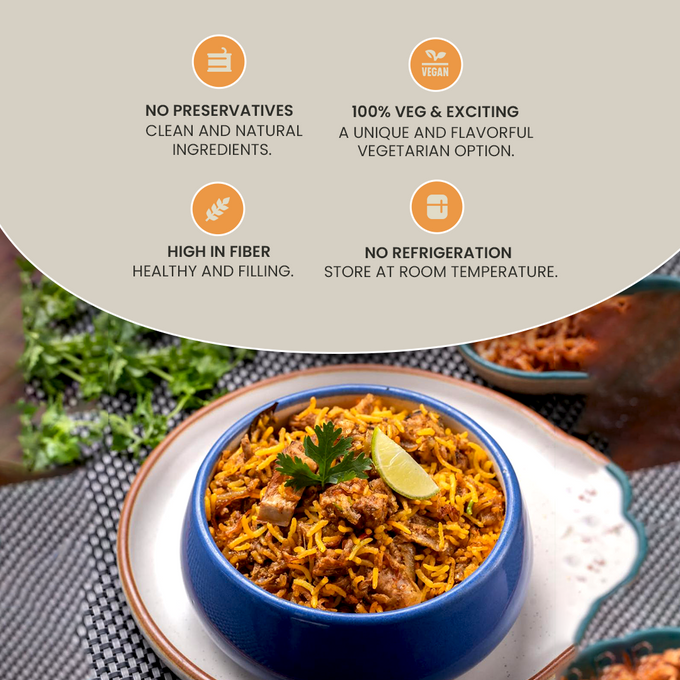 Jackfruit Biryani - Pack of 2 | | Flavorful & Aromatic Ready-to-Eat Meal | No Preservatives